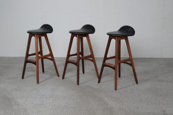 Barstole (3), model OD61, designet af Erik Buch, i palisander