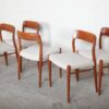 Fem spisestole af NO Møller model 75 i massiv teak — billede 3