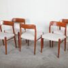 Fem spisestole af NO Møller model 75 i massiv teak