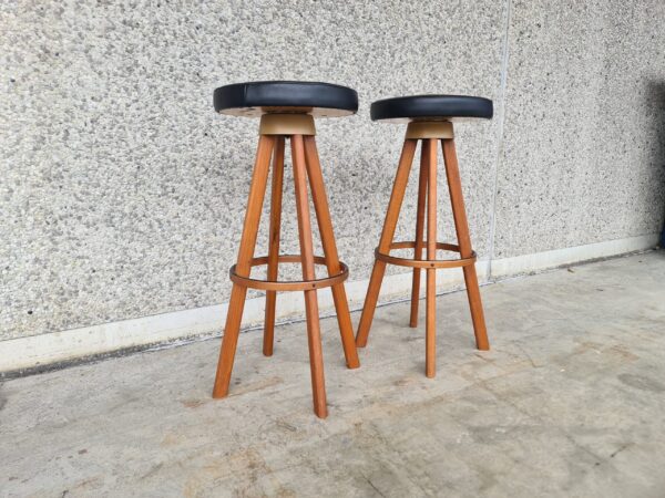 To barstole, teak, Hans Olsen model H80