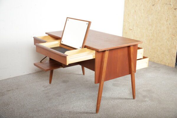 Kombineret skrivebord, kommode og sminkebord, i teak