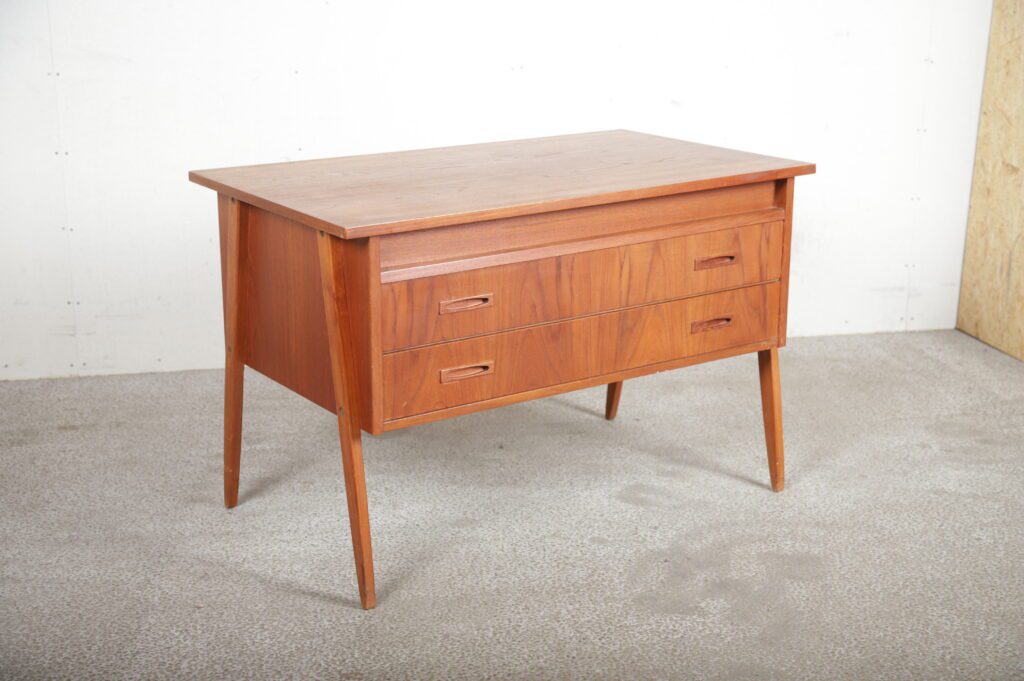 Kombineret skrivebord, kommode og sminkebord, i teak — billede 3