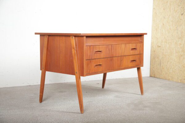 Kombineret skrivebord, kommode og sminkebord, i teak