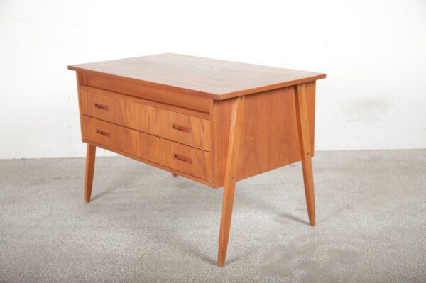 Kombineret skrivebord, kommode og sminkebord, i teak