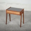 Natbord med sort glasplade, teak