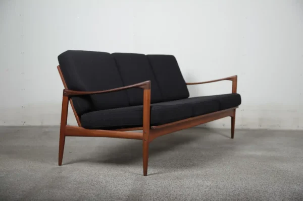 Sofa, 3 personers, teak, Ib Kofod Larsen, Nypolstret