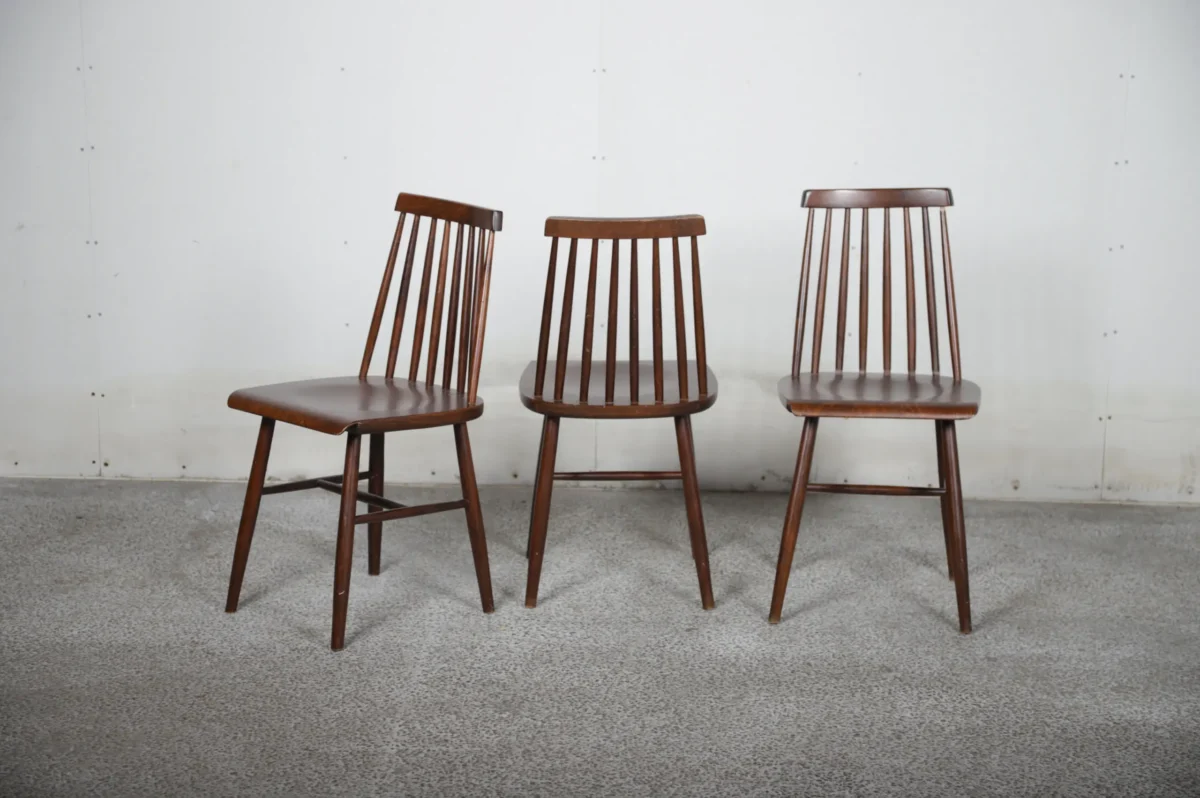 IKEA Tre brune pindestole, vintage ikea, model Preben