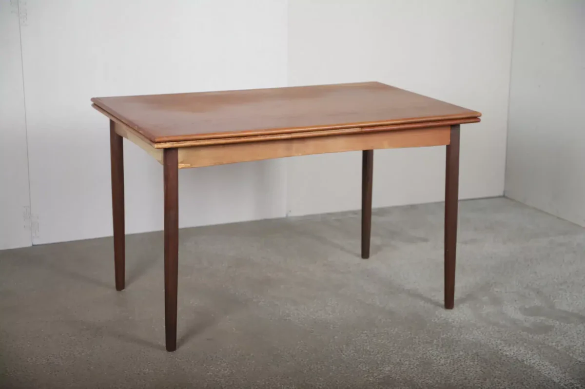 Spisebord med hollandsk udtræk, teak 120×80