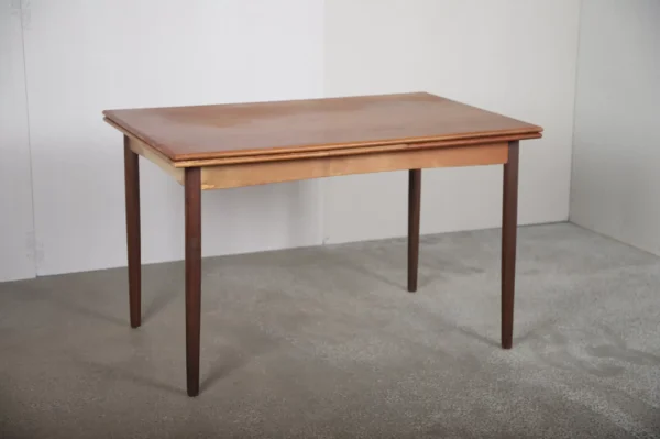 Spisebord med hollandsk udtræk, teak 120×80