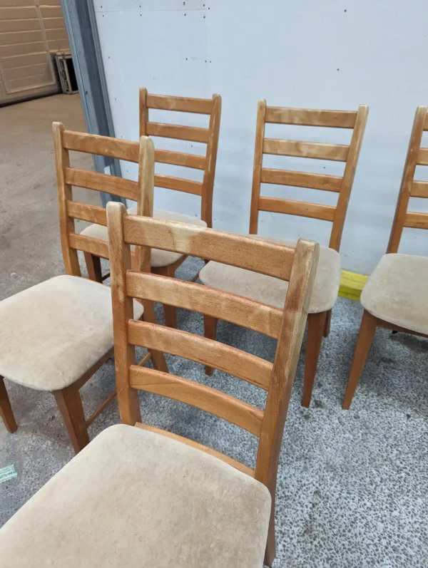 Seks spisestole i massiv teak, Skovby