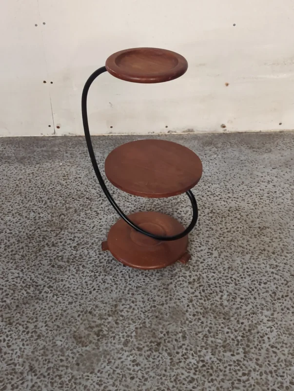 Skulpturel planteholder, teak