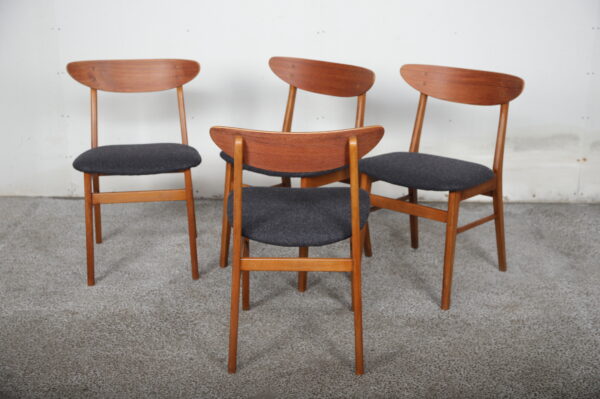 Fire spisestole, farstrup model 210, teak og bøg