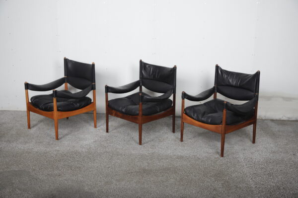 Lænestole, 3 stk, Kristian Vedel, Modus. Palisander og egetræ
