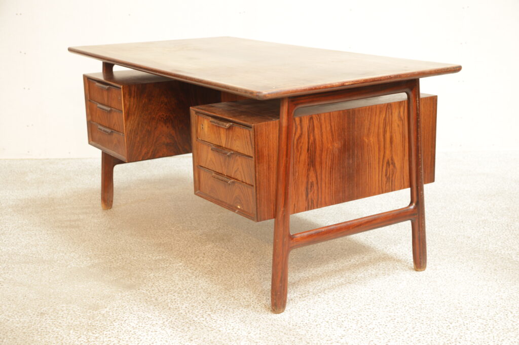 Omann Jr Skrivebord, til restauration, palisander, Omann Jr