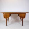 Dobbeltsidet skrivebord med hollandsk udtræk, teak