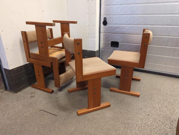 Seks spisestole i massiv teak, Gangsø, Poul H. Poulsen