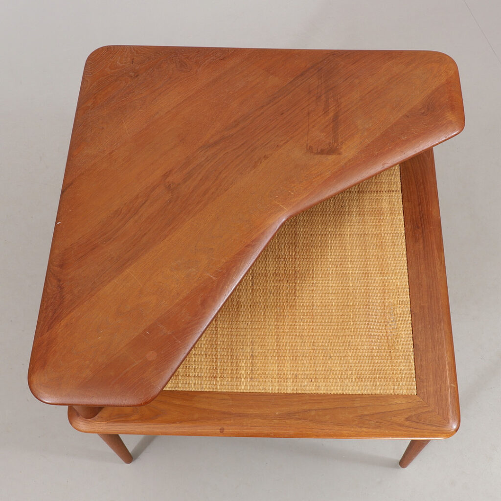 Peter Hvidt & Orla Mølgaard-Nielsen, France & Søn Sofabord, teak/rattan, Peter Hvidt & Orla Mølgaard-Nielsen, France & Søn — billede 3
