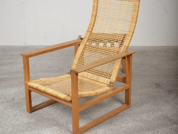 Børge Mogensen, model 2256, Fredericia Furniture Børge Mogensen slædestol med sjeneflet og skammel, model 2256, egetræ, Fredericia Furniture — billede 4