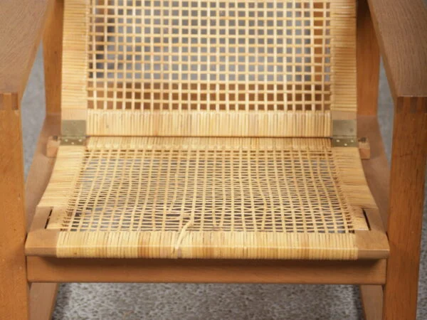 Børge Mogensen, model 2256, Fredericia Furniture Børge Mogensen slædestol med sjeneflet og skammel, model 2256, egetræ, Fredericia Furniture — billede 7