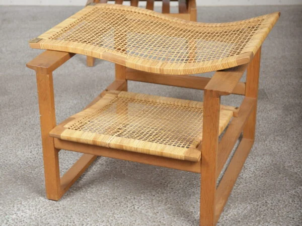 Børge Mogensen, model 2256, Fredericia Furniture Børge Mogensen slædestol med sjeneflet og skammel, model 2256, egetræ, Fredericia Furniture — billede 9