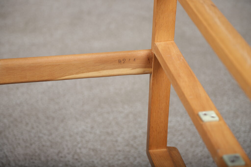 Børge Mogensen slædestol med sjeneflet og skammel, model 2256, egetræ, Fredericia Furniture