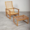 Børge Mogensen slædestol med sjeneflet og skammel, model 2256, egetræ, Fredericia Furniture