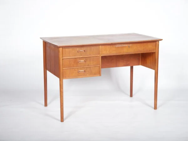 Skrivebord, teak, fritstående