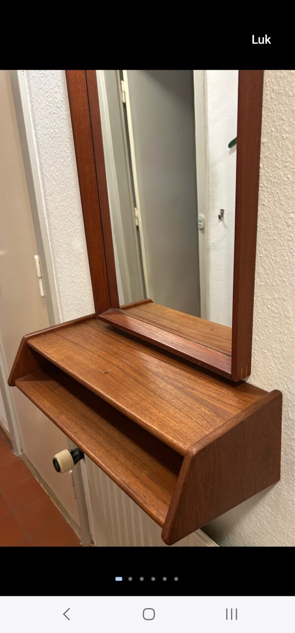 Spejl og hylde, teak, Aksel Kjersgaard