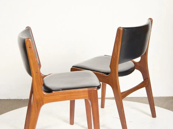 To spisestole, massiv teak, Erik Buch model 89