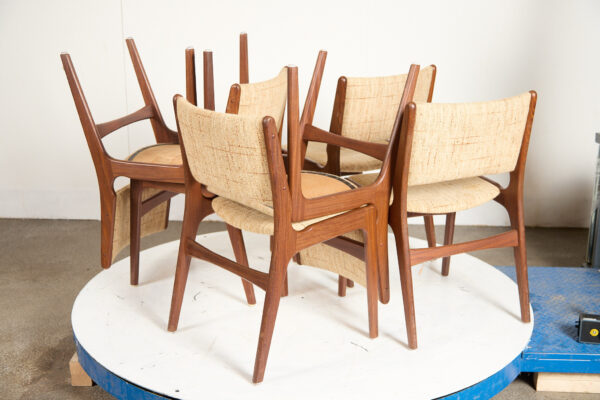 6 stk spisestole, buch model 89, massiv teak