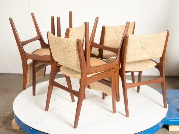 6 stk spisestole, buch model 89, massiv teak