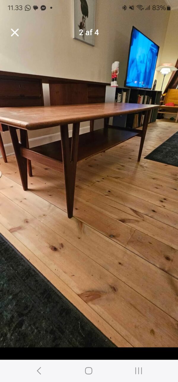 Sofabord med Y-formet ben, teak