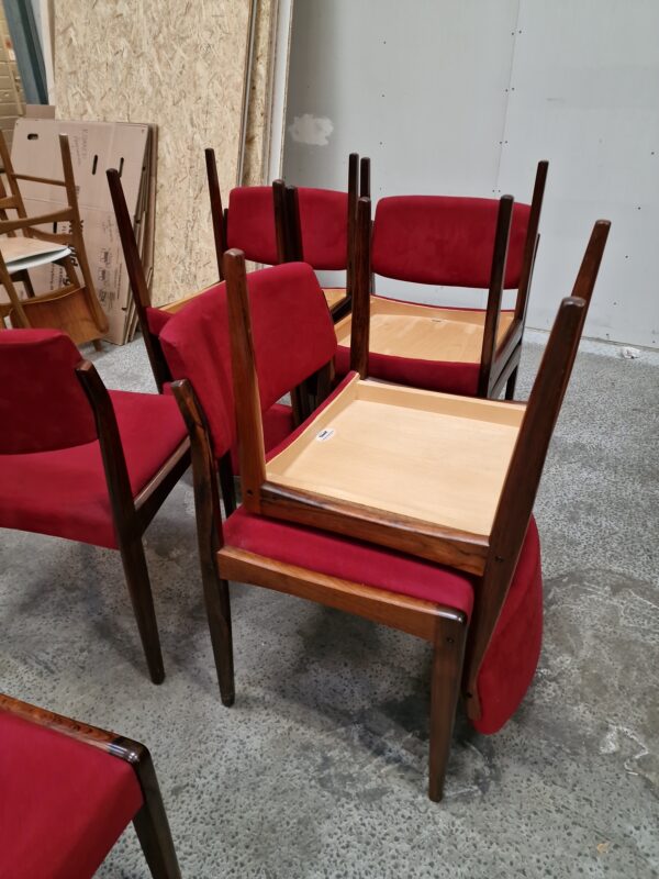 Otte stk spisestole af Bramin, palisander