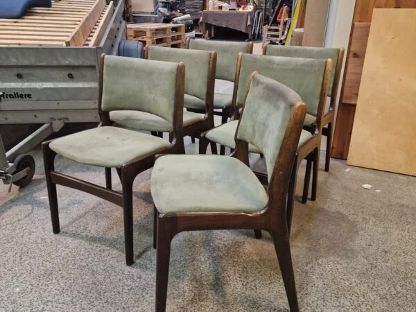 Seks spisestole, bejdset eg, Erik Buch model 89