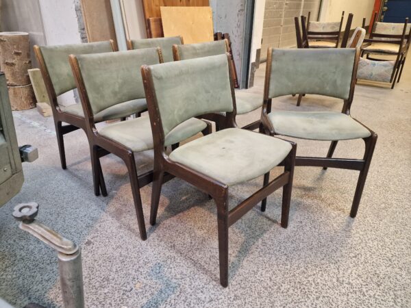 Seks spisestole, bejdset eg, Erik Buch model 89