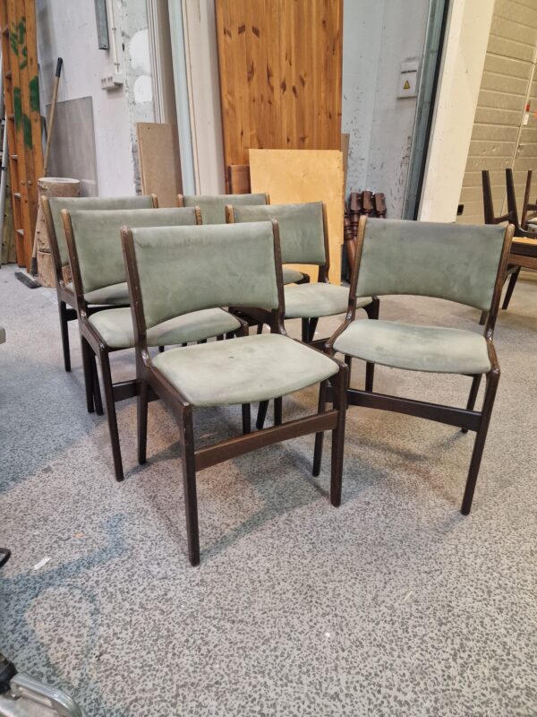 Seks spisestole, bejdset eg, Erik Buch model 89