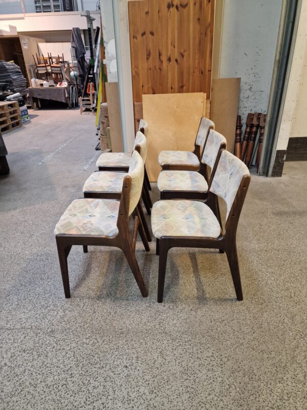 Seks spisestole, mahogni, Erik Buch model 89