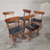 Fem assorterede spisestole. Mosbøl, Farstrup model 210