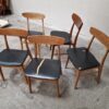 Fem assorterede spisestole. Mosbøl, Farstrup model 210