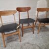 Fem assorterede spisestole. Mosbøl, Farstrup model 210