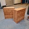 To kommoder/natborde i massiv fyrretræ, vintage ikea