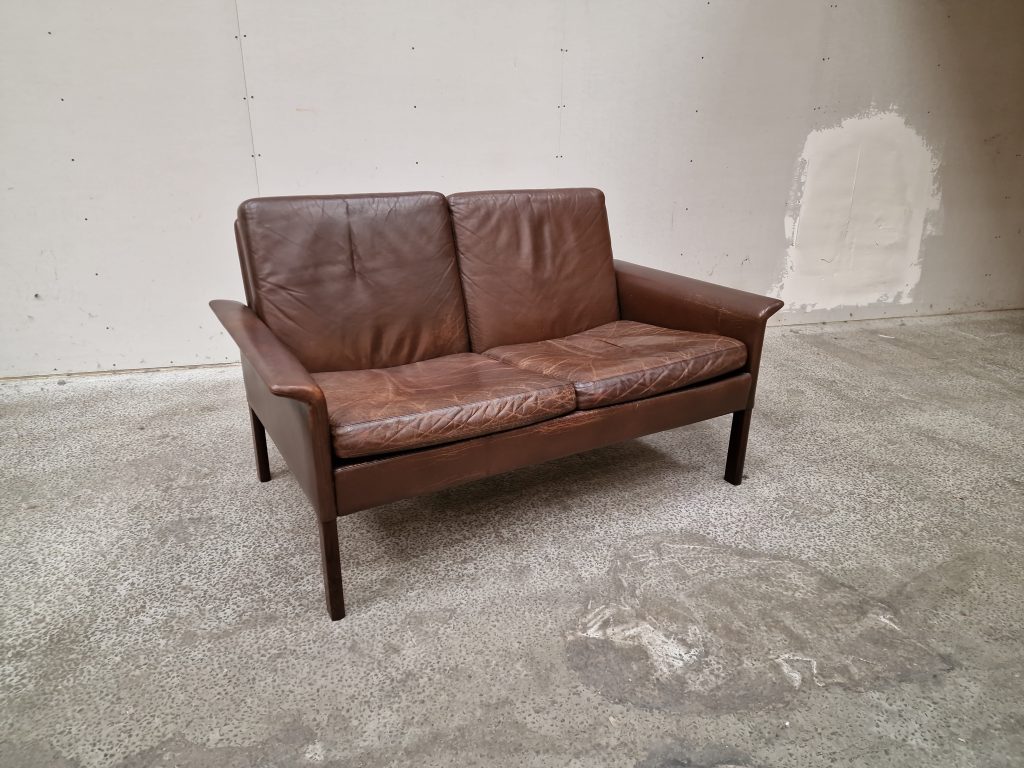 Hans Olsen Sofa, brun læder, Hans Olsen