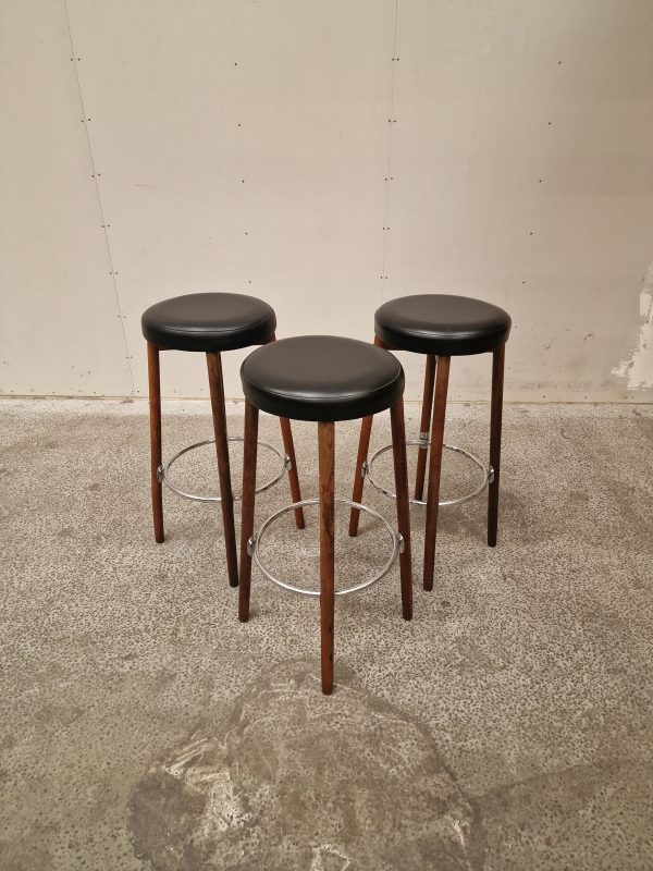 Tre barstole, palisander, Hugo Frandsen