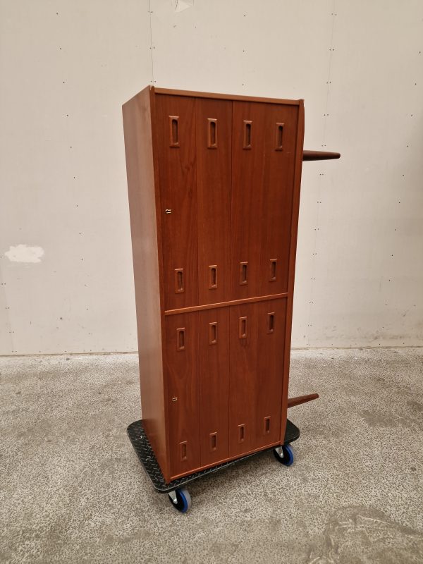 Dobbeltkommode, teak, 2×4 skuffer
