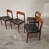 NO Møller model 75 Fire spisestole, massiv teak, NO Møller model 75 — billede 3