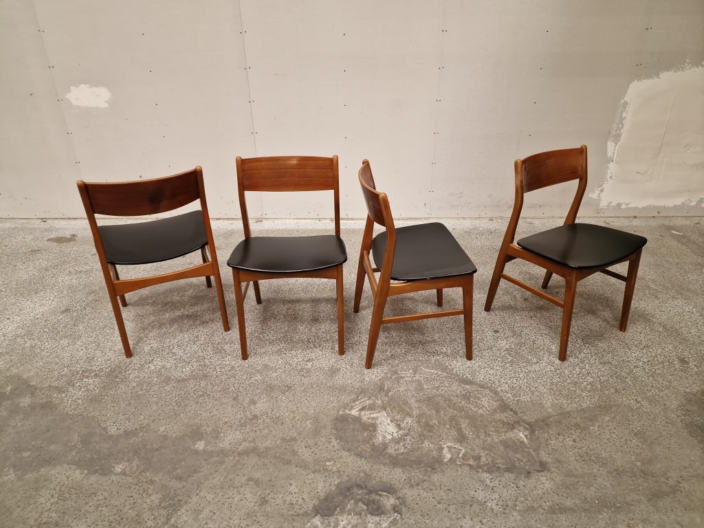 Falsled model 66 Fire spisestole, teak, Falsled model 66 — billede 2