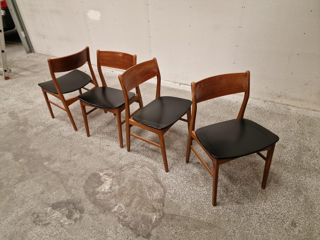 Falsled model 66 Fire spisestole, teak, Falsled model 66 — billede 4