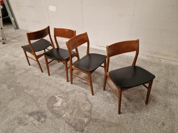 Fire spisestole, teak, Falsled model 66