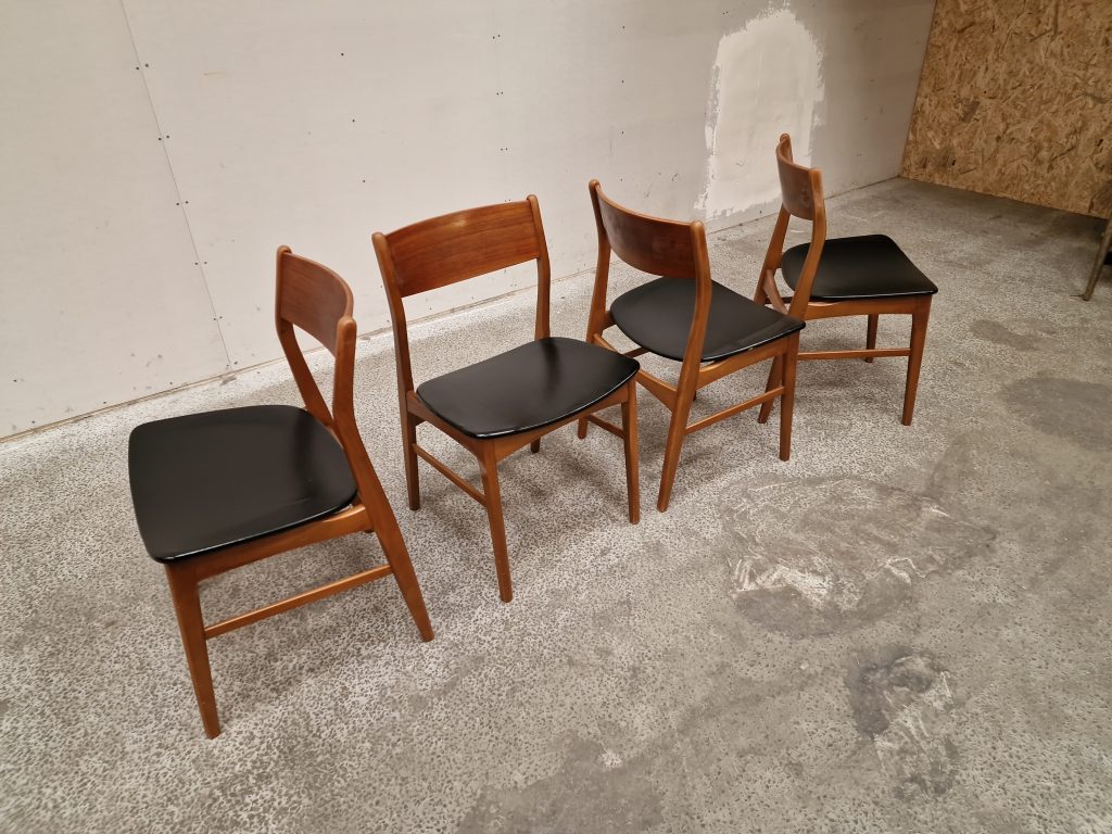 Falsled model 66 Fire spisestole, teak, Falsled model 66 — billede 3