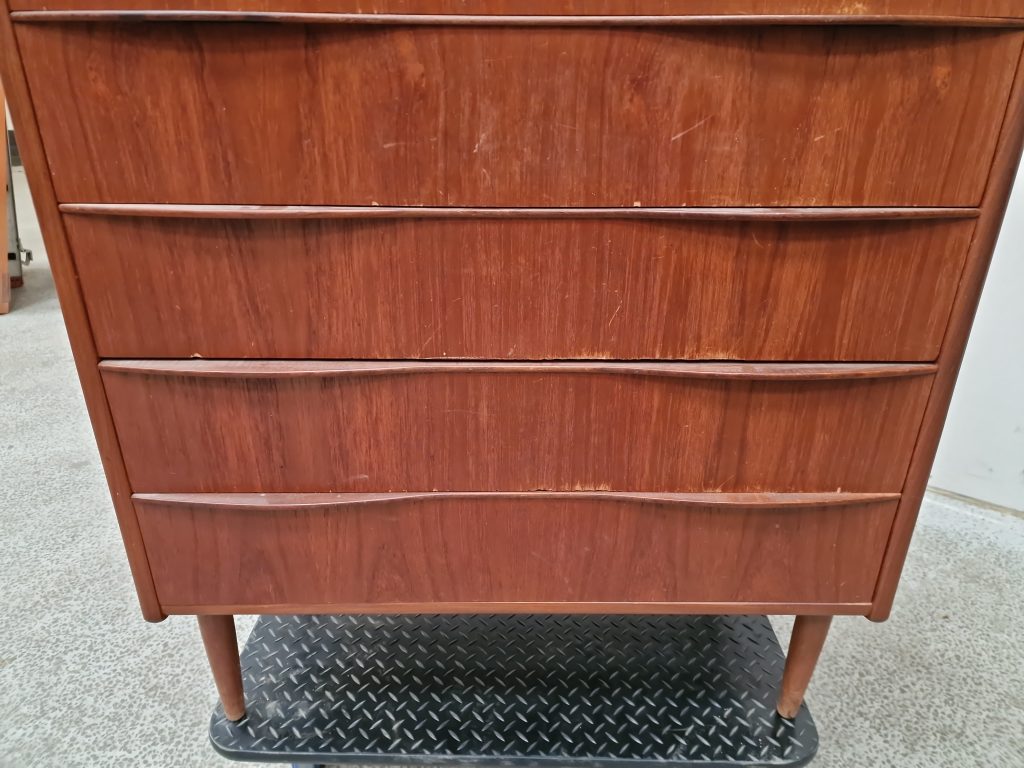 Kommode med seks skuffer, teak — billede 8